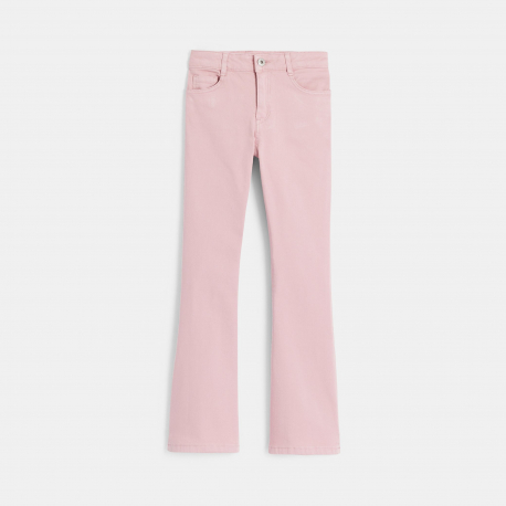 Okaidi Pantalon flare en toile rose pastel Fille