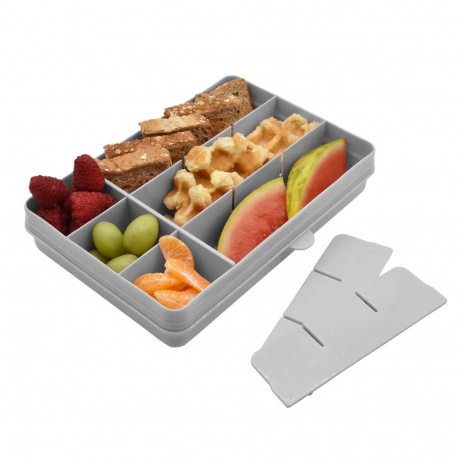 Δοχείο για σνακ με χωρίσματα Melii Snackle Box Grey