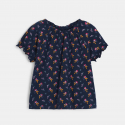 Obaibi Salopette et tee-shirt fleuri blanc bebe fille